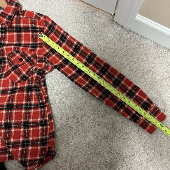 Vintage Wallace And Barnes Red Thick Overshirt Shirt Jacket Workwear - Picture 7 of 11